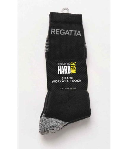 Regatta 3 Pack Sock - Black - 6-11